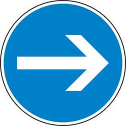 Straßenschild Vorgeschriebene Fahrtrichtung